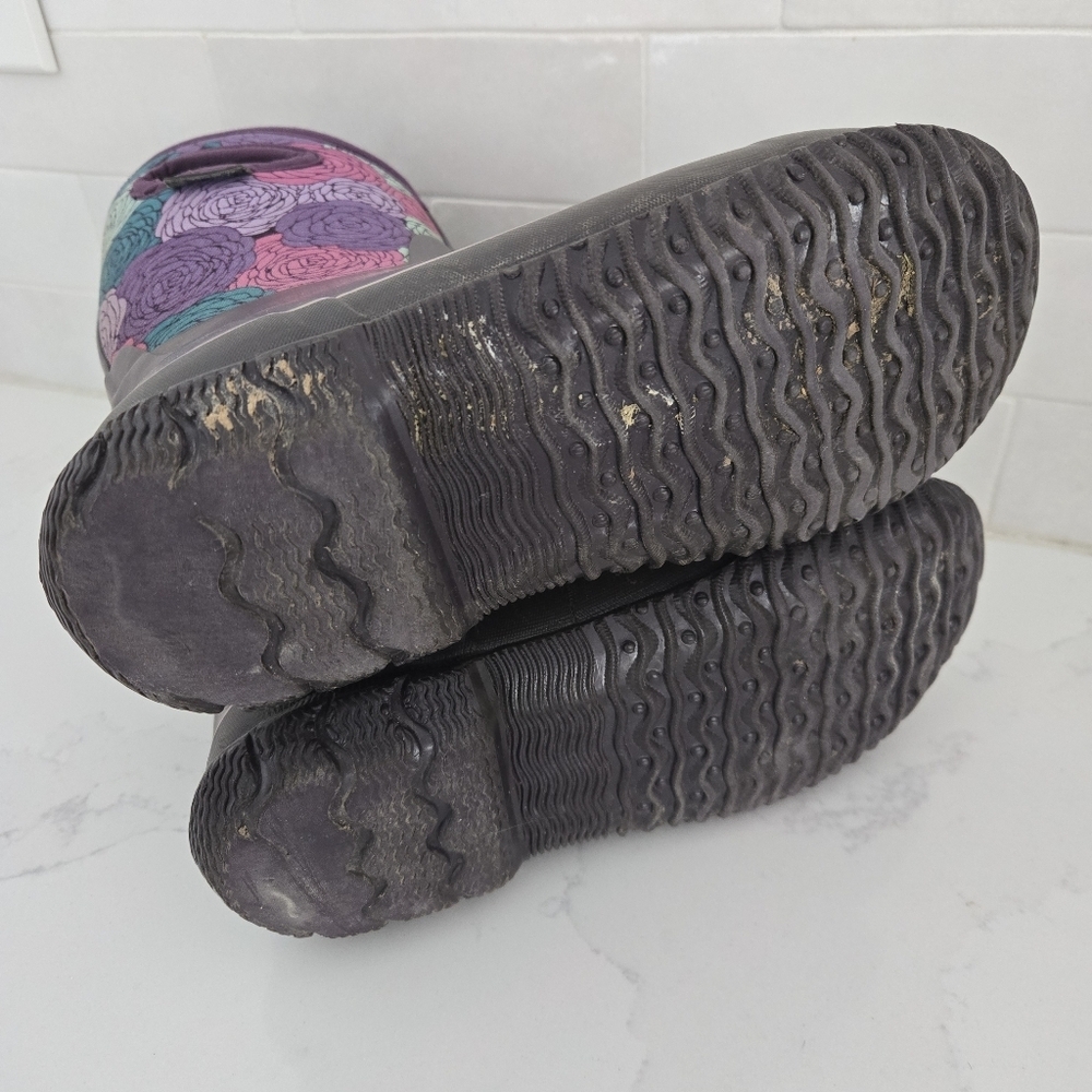 Bogs Classic High Handles Rosey Purple Floral Waterproof Insulated Snow Boots 4 - Picture 9 of 9